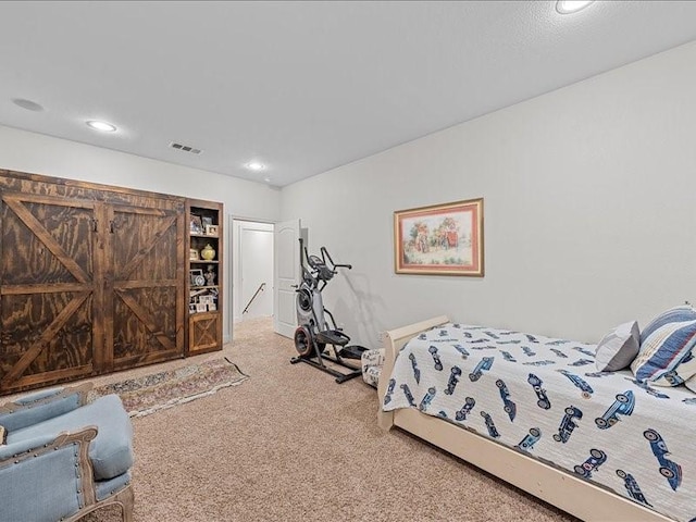 bedroom with carpet floors