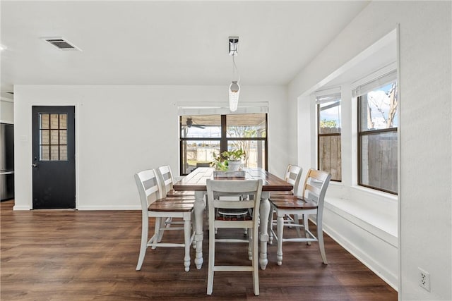 dining room featuring dark wood-type flooring