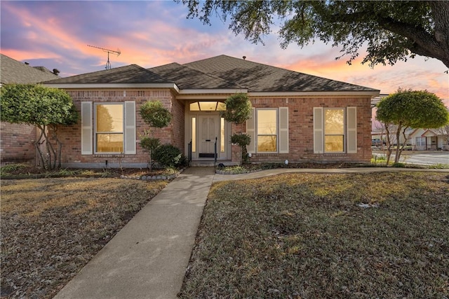 view of front of house with a yard