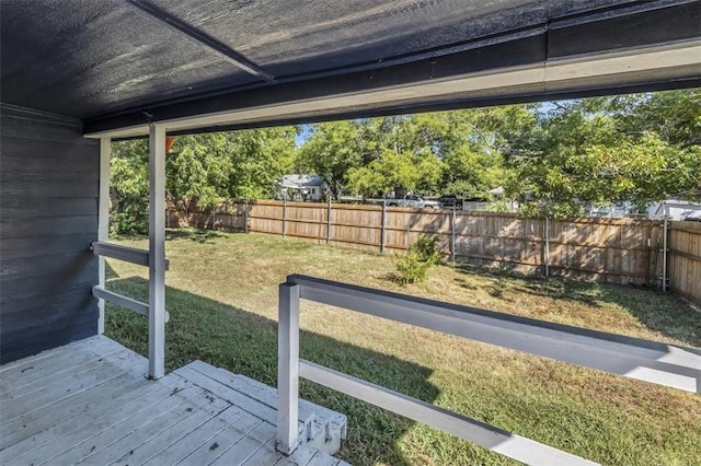 view of yard with a deck