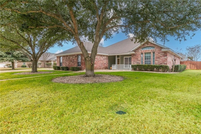 view of front of home with a front lawn