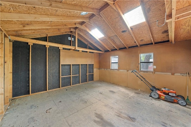 interior space with vaulted ceiling