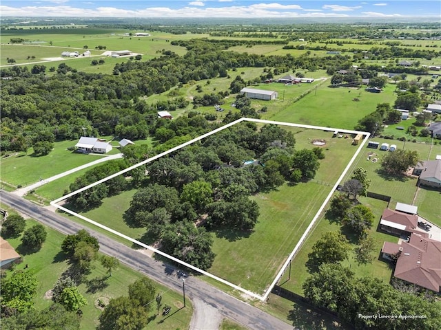 bird's eye view with a rural view