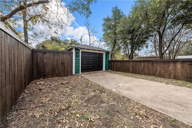 view of garage