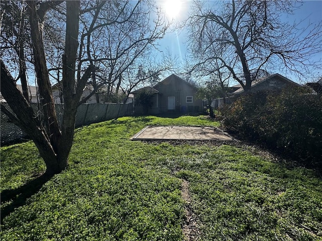 view of yard with a patio area and fence