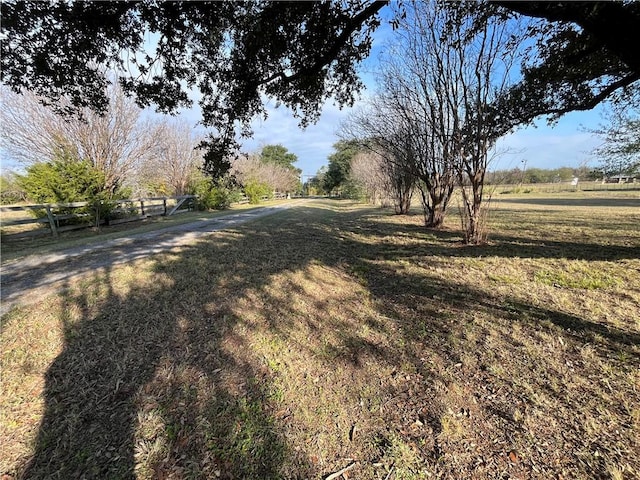 view of road with a rural view