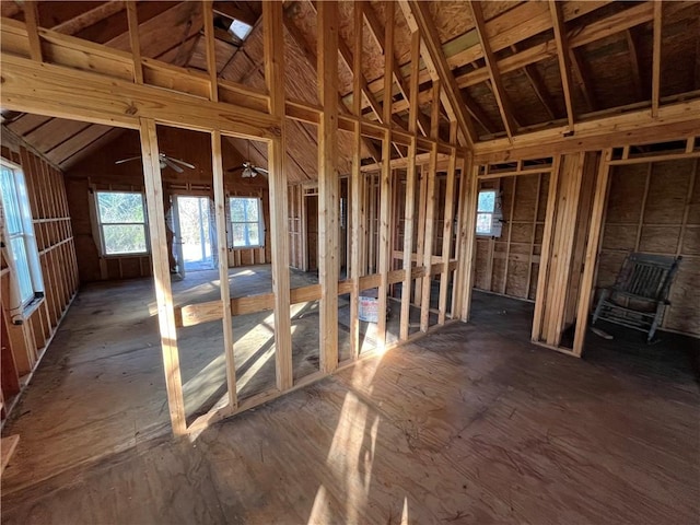 miscellaneous room featuring vaulted ceiling