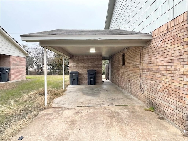 view of patio featuring a carport