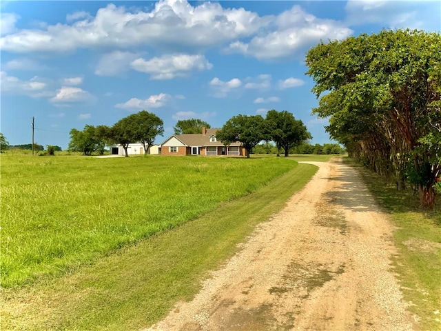 view of road featuring a rural view