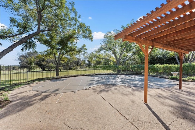 view of patio / terrace featuring a pergola