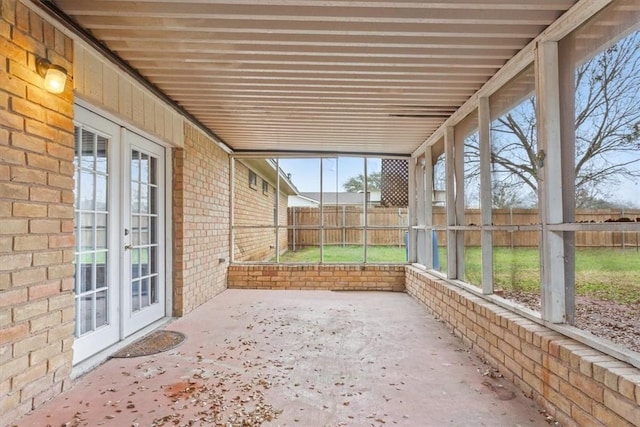 view of unfurnished sunroom