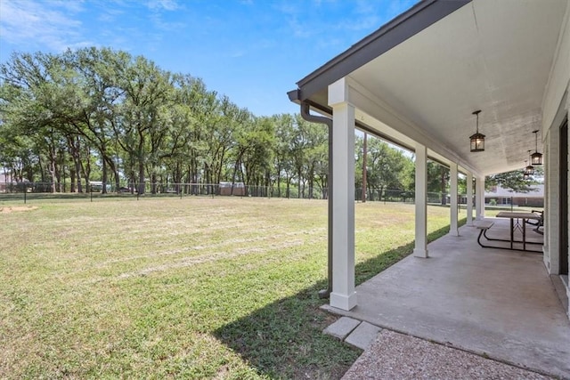 view of yard with a porch