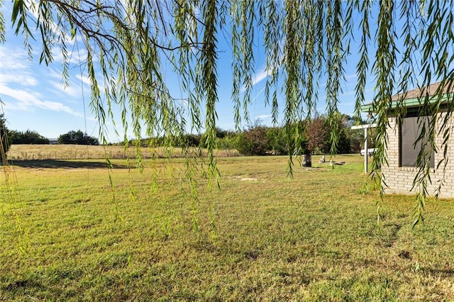 view of yard with a rural view