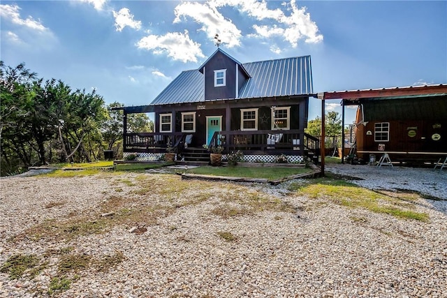 view of front of property with a porch