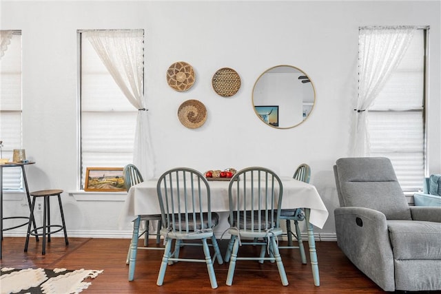 dining area featuring hardwood / wood-style floors