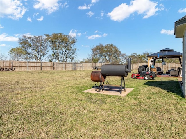 view of yard with a gazebo