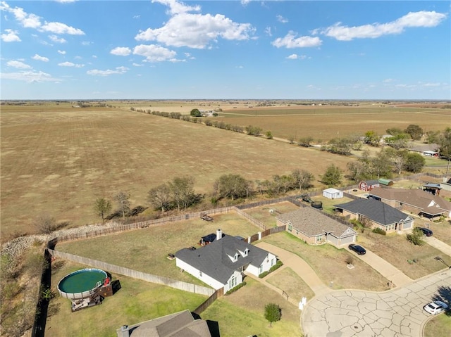 bird's eye view with a rural view