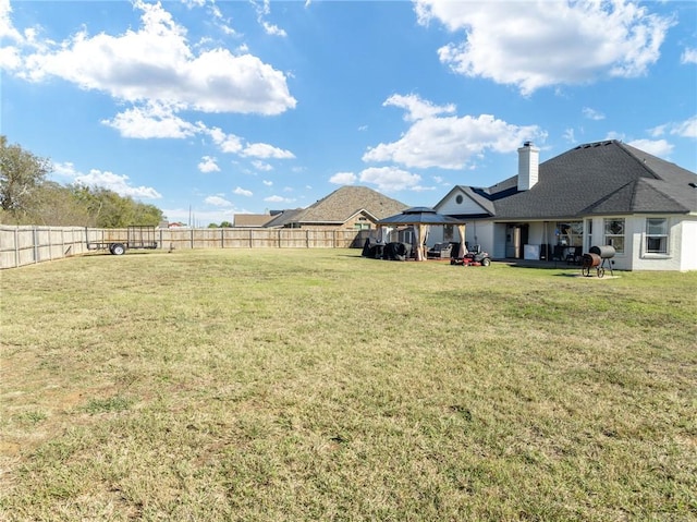 view of yard with a gazebo