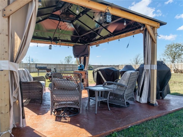 view of patio with a gazebo