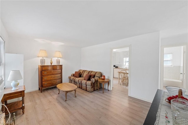 living room featuring light hardwood / wood-style floors