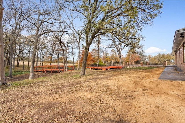 view of yard with a trampoline