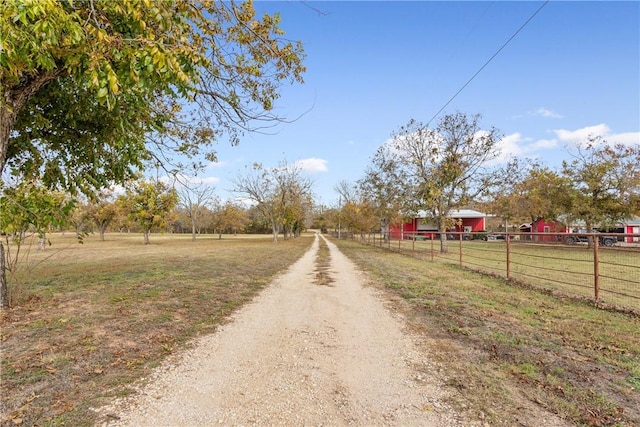 view of street featuring a rural view