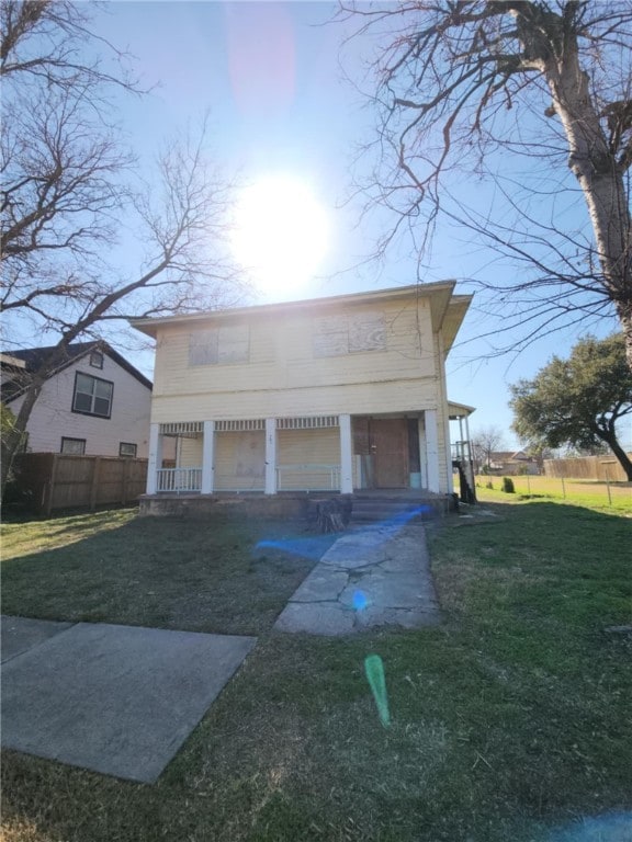 garage with a yard