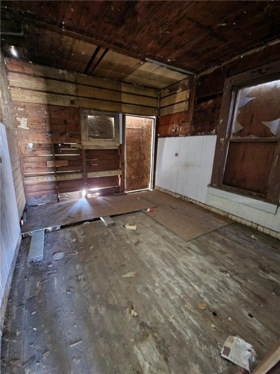 interior space with wooden ceiling