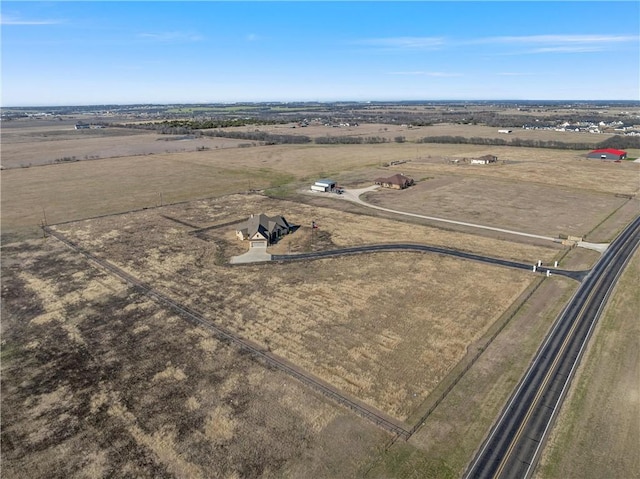 aerial view with a rural view