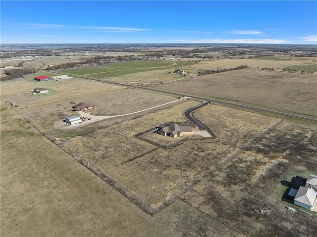 bird's eye view with a rural view