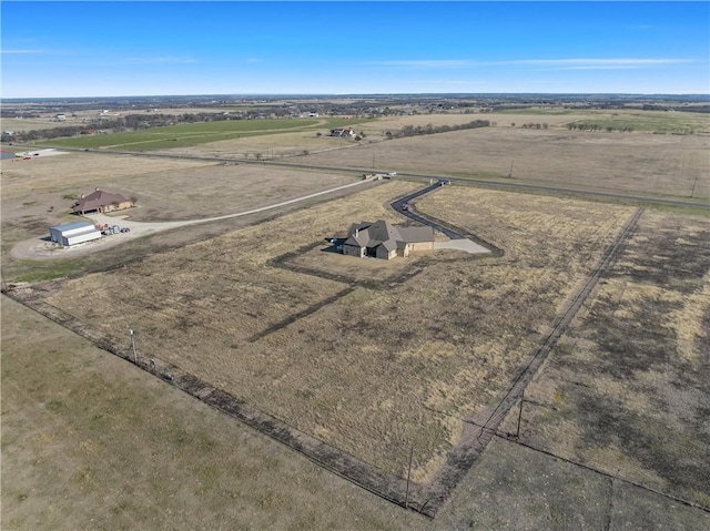 aerial view with a rural view