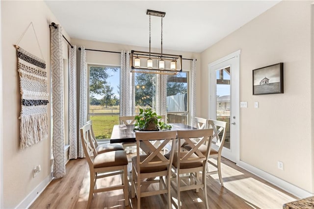 dining room featuring light wood-type flooring