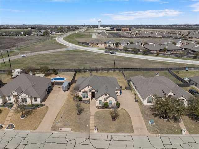 aerial view featuring a residential view