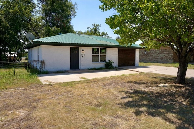 view of single story home