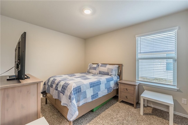 carpeted bedroom with multiple windows