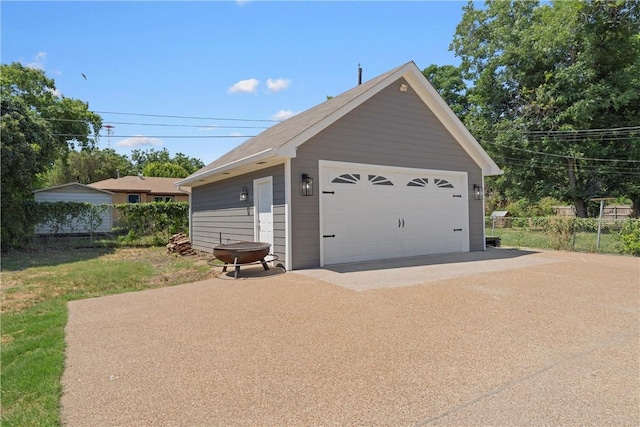 view of garage