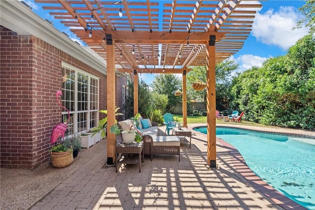 view of patio with a pergola