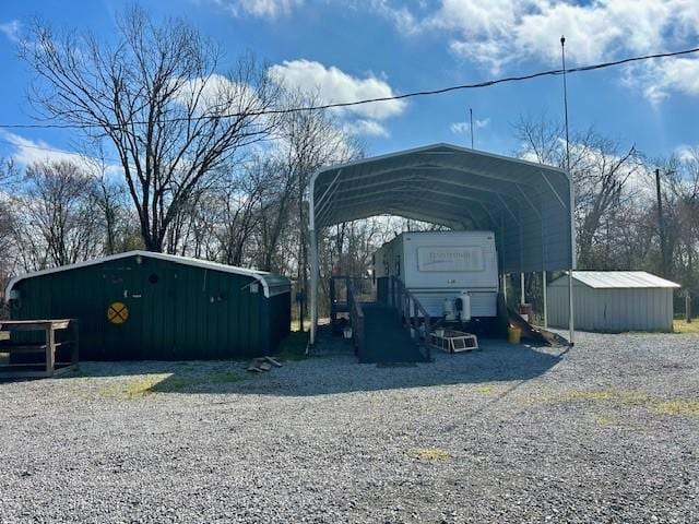 view of car parking featuring a carport