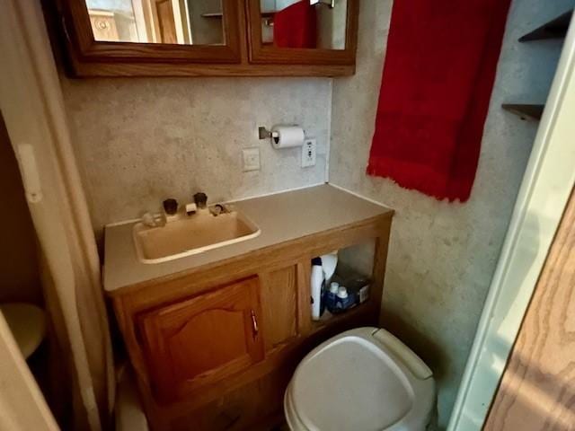 bathroom with vanity and toilet