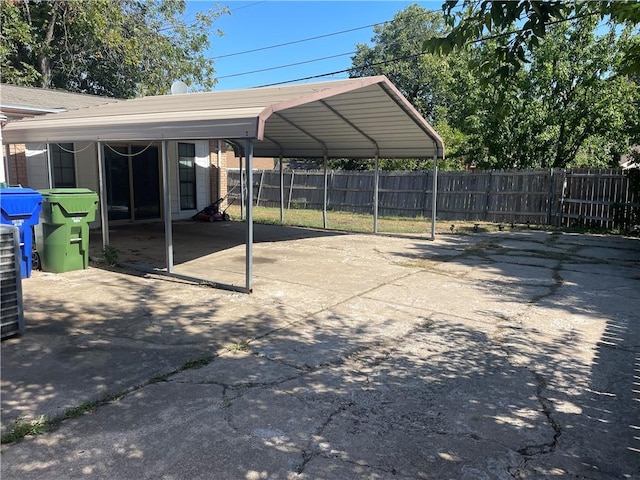 view of patio featuring a carport