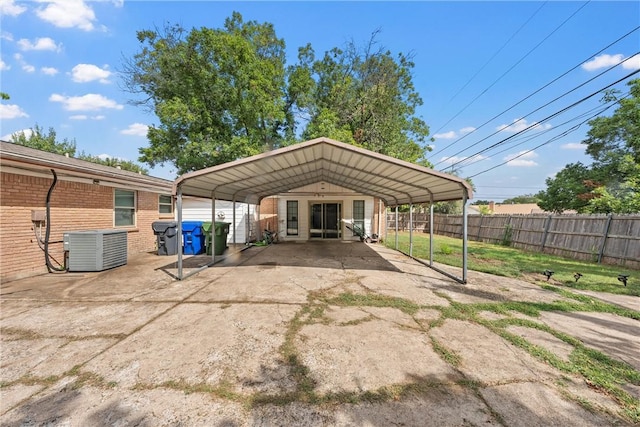 view of car parking with a carport