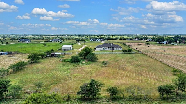 drone / aerial view with a rural view