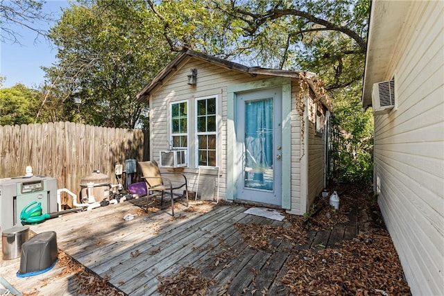 view of outbuilding featuring cooling unit