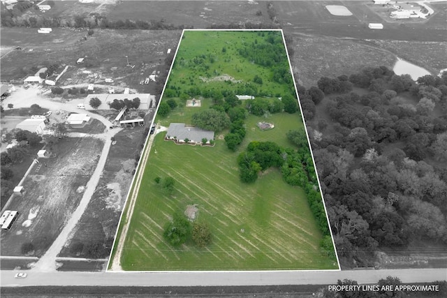 bird's eye view with a rural view