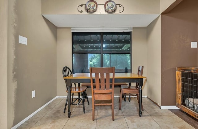 view of tiled dining room