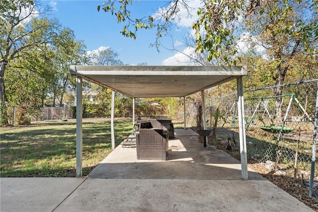 view of patio with a carport