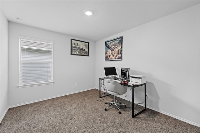 view of carpeted office