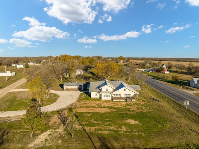 aerial view with a rural view