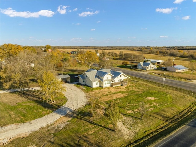 aerial view featuring a rural view