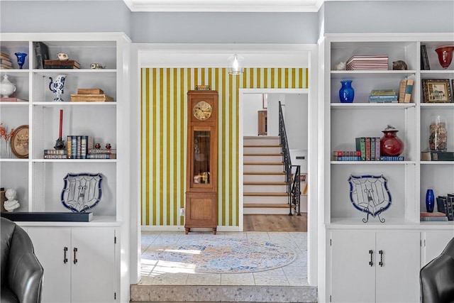 interior space with hardwood / wood-style floors